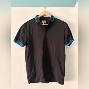 Guess Men's Polo Shirt in Black with Blue Trim
